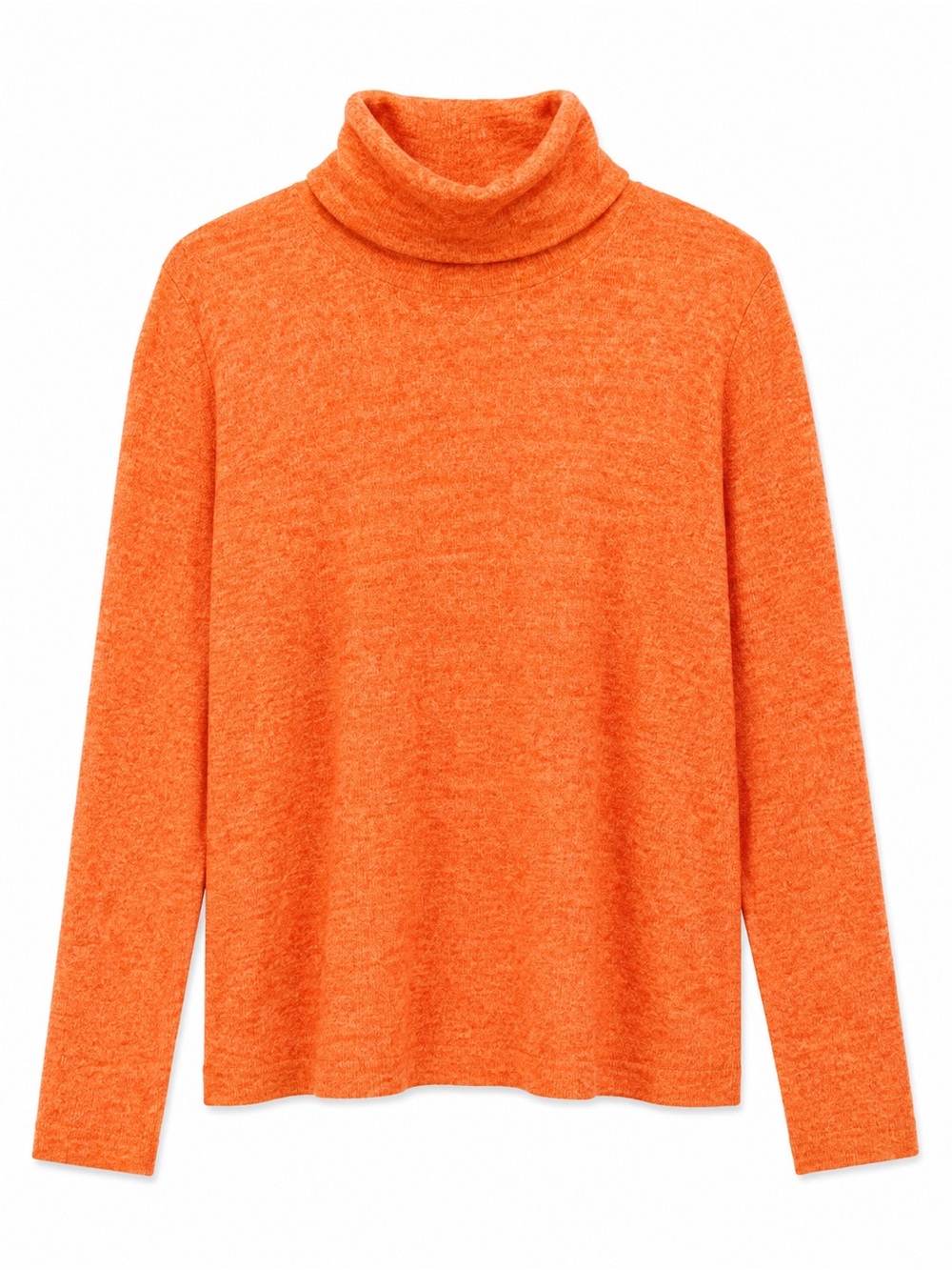 Anthropologie Orange Heathered Knit Turtleneck Sweater Top M Cozy Fall Soft Knit